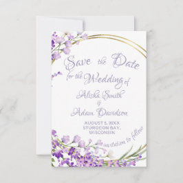 Lavender Bouquet Wreath Wedding Speichern Sie die Save The Date