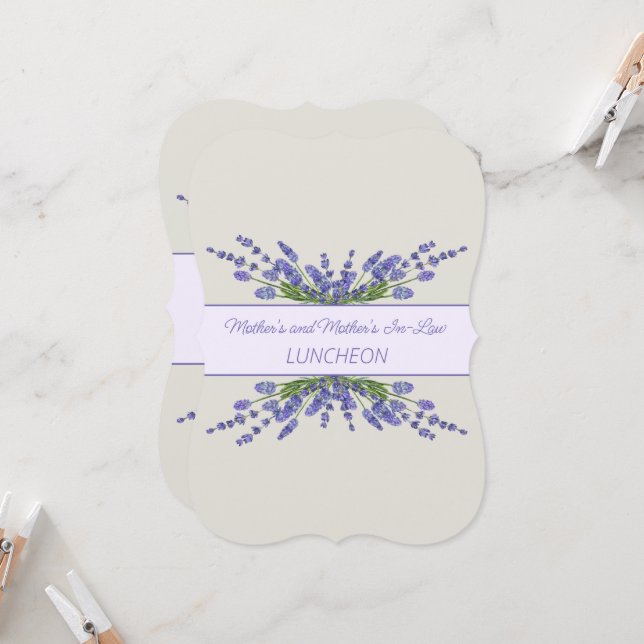 Lavender Bouquets Muttertagsmutter im Schwiegerelt Einladung (Vorderseite/Rückseite Beispiel)