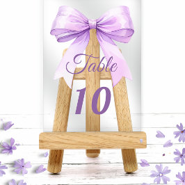 Lavender bow acrylic table number sign acryleinladungen