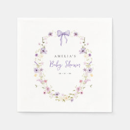 Lavender Bow Baby Dusche Wildblume Papier Napkins Serviette