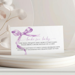Lavender Bow Book for Baby Enclosure Card Begleitkarte