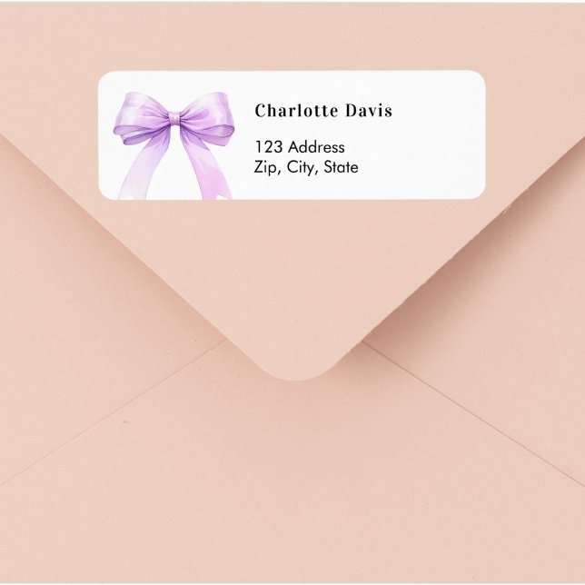 Lavender bow return address  (Von Creator hochgeladen)