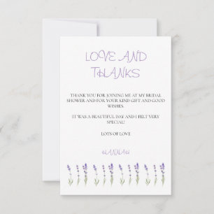 Lavender Brautparty Vielen Dank Dankeskarte