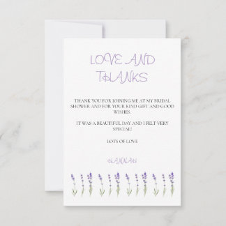 Lavender Brautparty Vielen Dank Dankeskarte