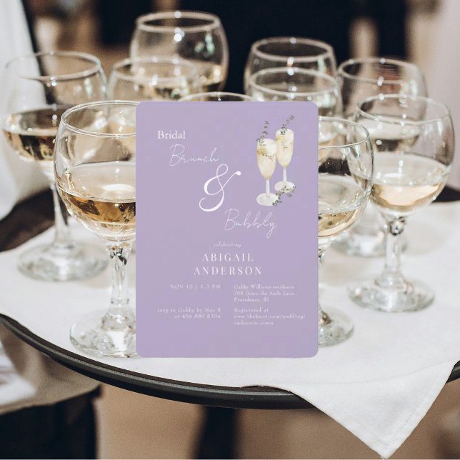 Lavender Bridal Brunch & Bubbly Dusche Einladung (Von Creator hochgeladen)