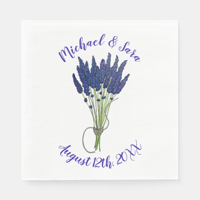 Lavender Bunch Garden Party Wedding Brautparty Serviette (Vorderseite)