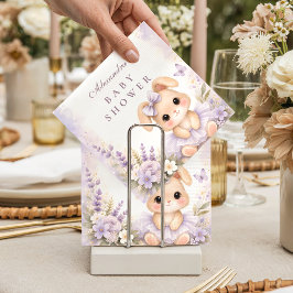 Lavender Bunny Floral Baby Shower Serviette