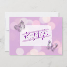 Lavender Butterflies Wedding RSVP Einladung