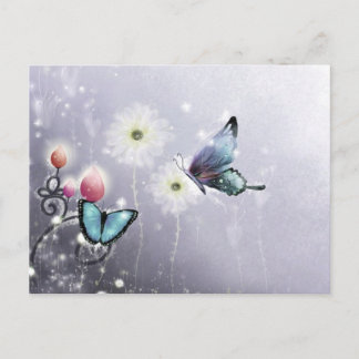 Lavender Butterfly Abstract Postkarte