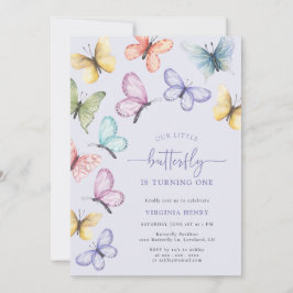 Lavender Butterfly Geburtstag Einladung