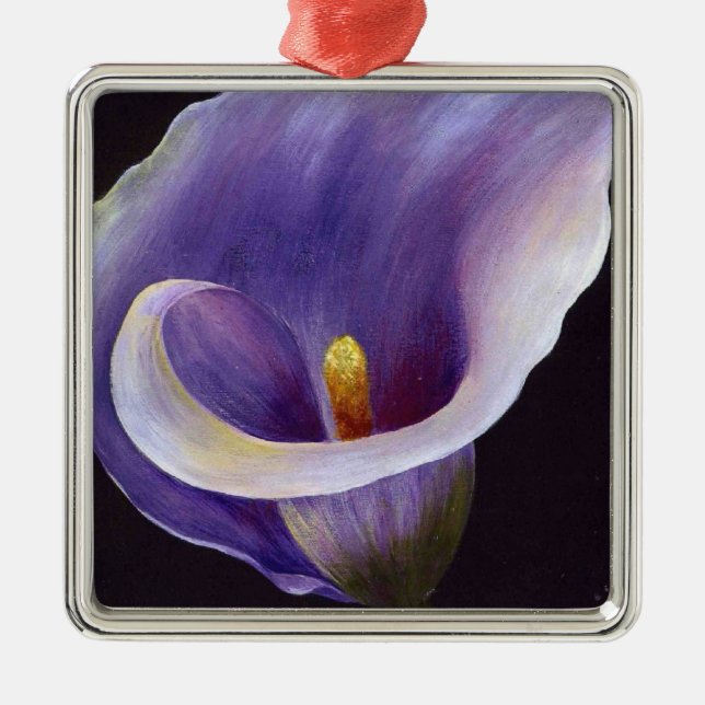 Lavender Calla Lily Silbernes Ornament (Vorne)