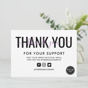 Lavender Calligrafy Vielen Dank Media Insert Einladung