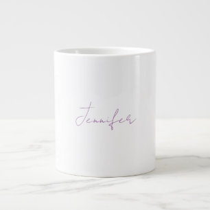 Lavender Calligraphy Elegant Schlichter Name Jumbo-Tasse