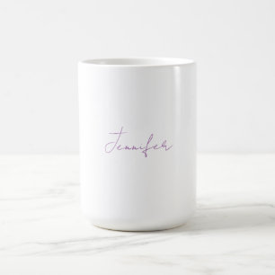 Lavender Calligraphy Elegant Schlichter Name Kaffeetasse