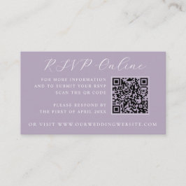 Lavender Castle QR-Code Hochzeitswebsite RSVP Begleitkarte