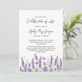 Lavender Celebration of Life Funeral Invitation Einladung