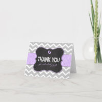 Lavender Chalkboard Babydusche danke