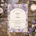 Lavender champagne cream floral arch wedding  einladung<br><div class="desc">Invite your loved ones in style with this Lavender Champagne Wedding Themed Invitation. The design showcases lush watercolor lavender and delicate cream-colored blooms framing a warm, sophisticated champagne arch shaped background. This floral suite is an ideal choice for couples planning a romantic late summer garden ceremony or an elegant fall...</div>