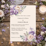 Lavender champagne cream floral wedding einladung<br><div class="desc">Invite your loved ones in style with this Lavender Champagne Themed Wedding Invitation. The design showcases lush watercolor lavender and delicate cream-colored blooms framing a warm, sophisticated champagne background. This floral suite is an ideal choice for couples planning a romantic late summer garden ceremony or an elegant fall harvest celebration....</div>