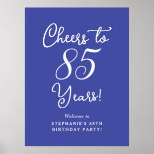 Lavender Cheers to 85 Years 85 th Birthday Party Poster