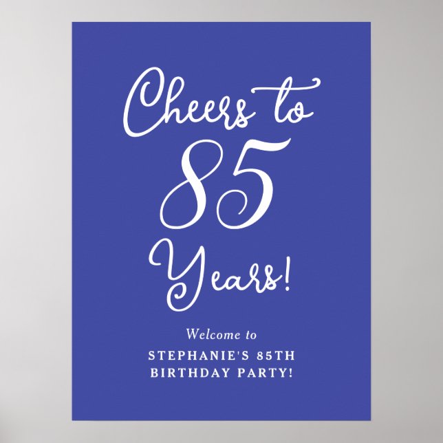 Lavender Cheers to 85 Years 85 th Birthday Party Poster (Vorne)