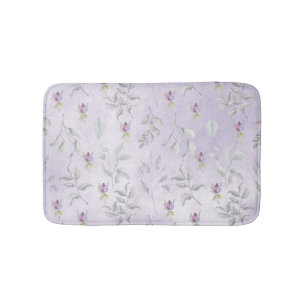 Lavender Chic Floral Blätter Muster Badematte