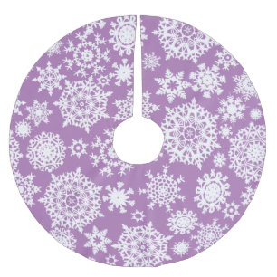 Lavender Christmas Snowflake Muster Baumrock Polyester Weihnachtsbaumdecke