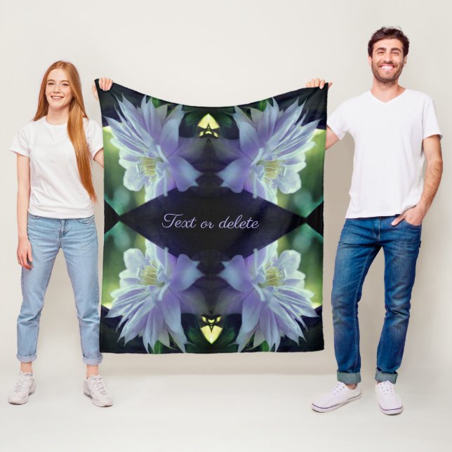 Lavender Clematis Blume Abstrakt Personalisiert Fleecedecke (Beispiel)