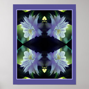 Lavender Clematis Blume in Trellis Abstrakt Poster