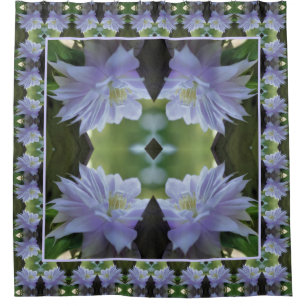 Lavender Clematis Blume in Trellis Duschvorhang