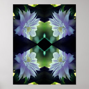 Lavender Clematis Blume Trellis Mirror Abstrakt Poster