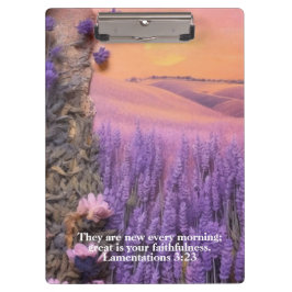 Lavender Clipboard Lamentations 3:23 Klemmbrett