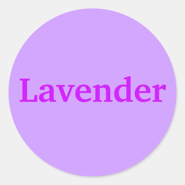 Lavender Color Word Stickers (Vorderseite)