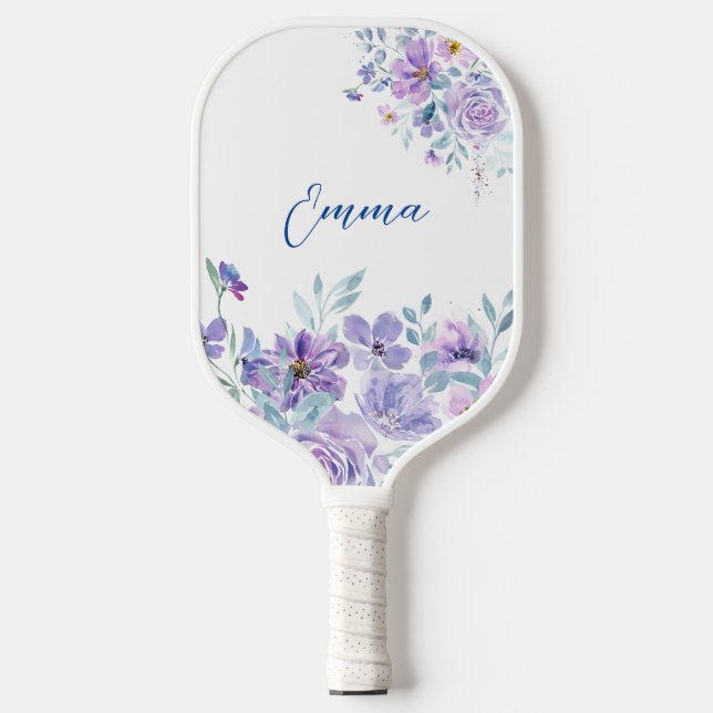 Lavender Colored Floral Bouquet Pickleball Paddle (Vorderseite)