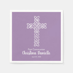 Lavender Communion Taufe Christening Serviette