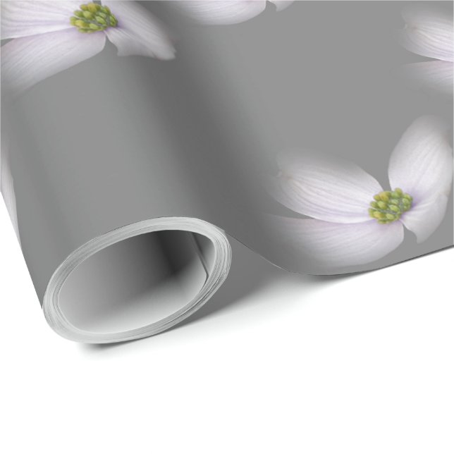 Lavender Cosmos Blume auf Grau Geschenkpapier (Rolleneckpunkt)