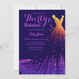 Lavender Cove Luxury Gown 30. Geburtstag Einladung