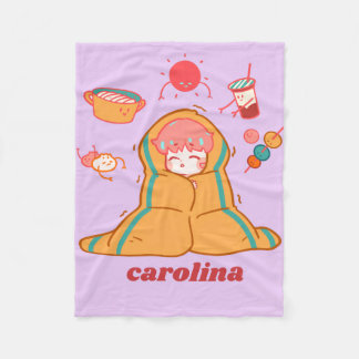 Lavender Cozy Blanket – personalised Custom Name  Fleecedecke