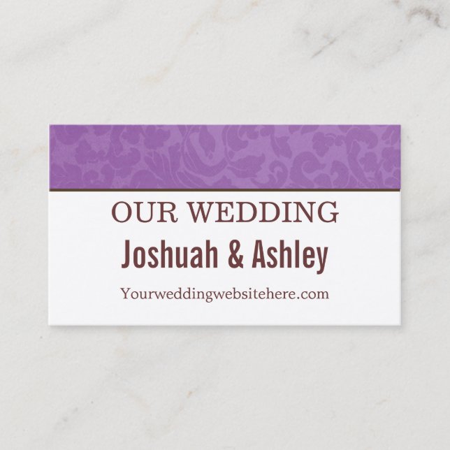 Lavender & Cream Wedding Website Business Cards Begleitkarte (Vorderseite)