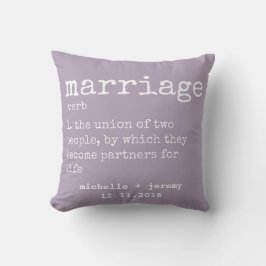 Lavender Custom Couple's Definition Wedding Pillow Kissen