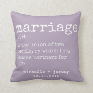 Lavender Custom Couple's Definition Wedding Pillow Kissen