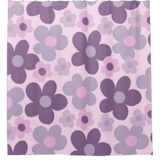 Lavender Daisies Retro Dream #1 #retro #decor Duschvorhang