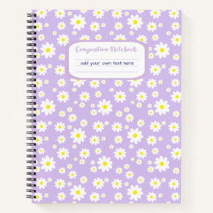 Lavender Daisy Print-Zusammensetzung Notizbuch