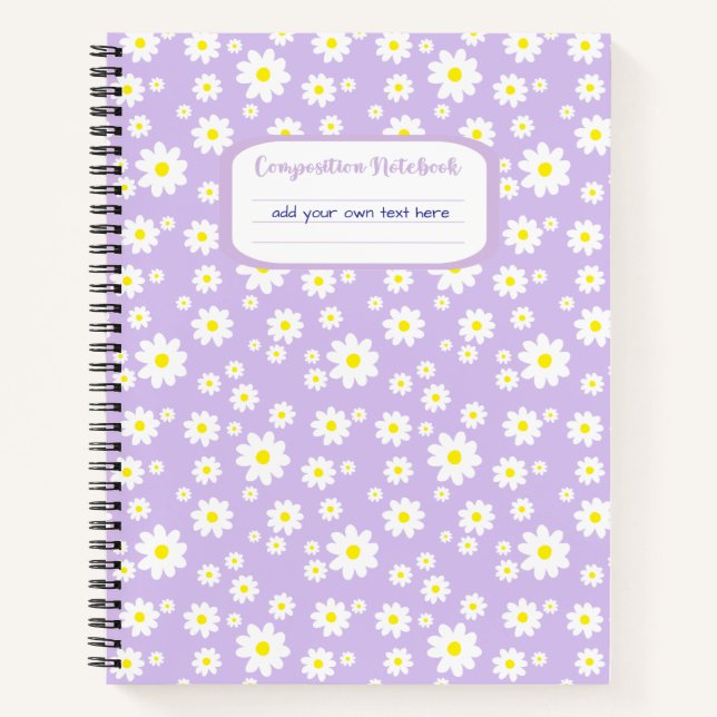 Lavender Daisy Print-Zusammensetzung Notizbuch (Vorderseite)