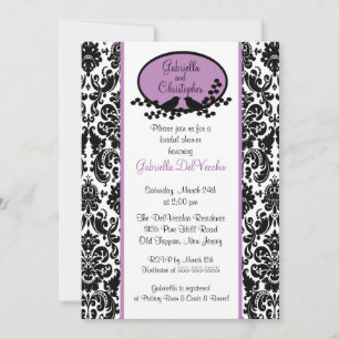 Lavender Damask Bridal Dusche Einladung