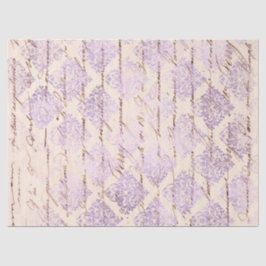 Lavender Damask mit dem Schreiben von Dekoupage Seidenpapier