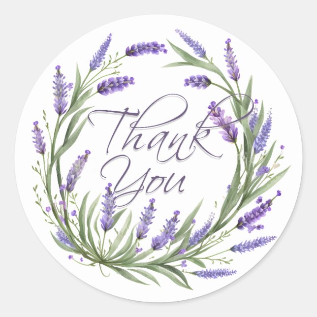 Lavender Danke Stickers (Vorderseite)