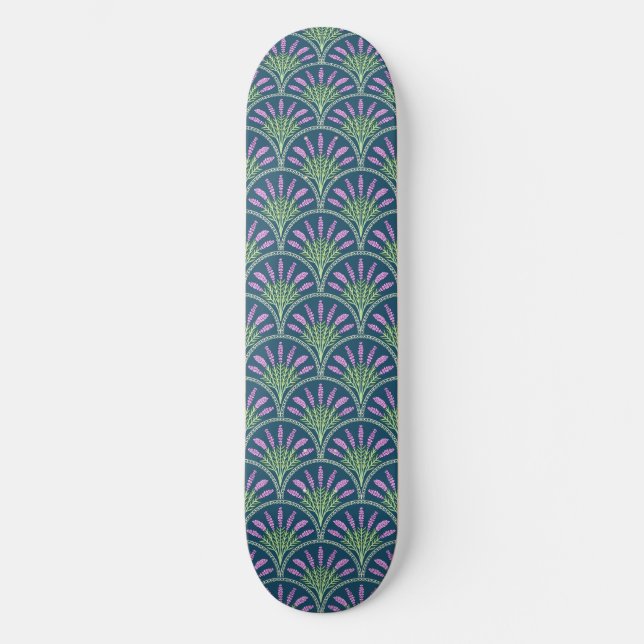 Lavender - Dark Background Skateboard (Vorderseite)