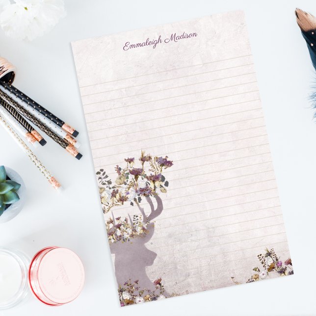 Lavender Deer Dreamy Boho Chic Monogram (Von Creator hochgeladen)