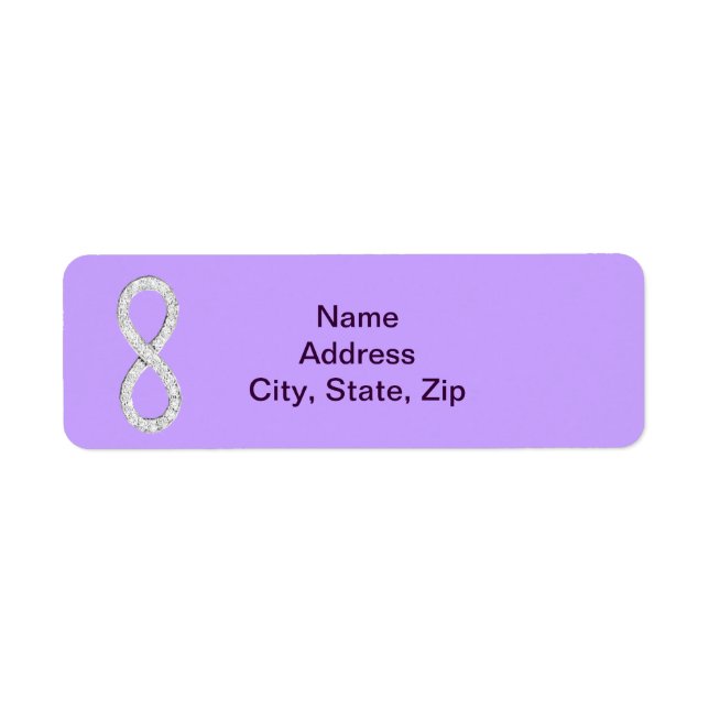 Lavender Diamond Infinity Wedding Address Labels (Vorne)